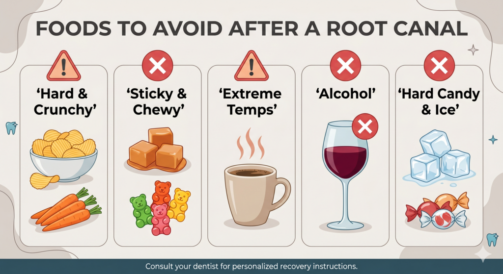what not to eat after root canal