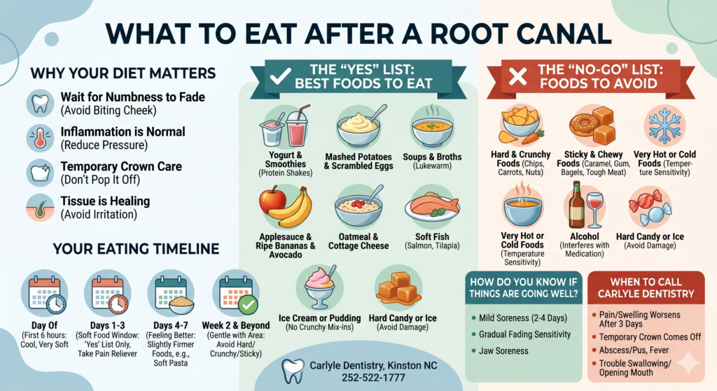 what to eat after a root canal?